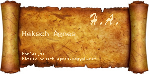 Heksch Ágnes névjegykártya